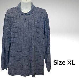 Arrow Men’s Long Sleeve Polo – Gray – Size XL